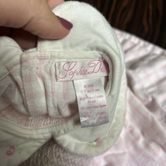 Vintage SOPHIE DESS Girls Smocked Dress Sz 2T Tie Back Pink Pattern Long Sleeve - Picture 6 of 6